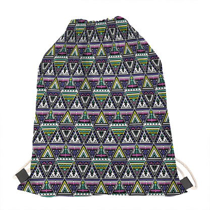 Colorful Geometric Native Navajo Print Drawstring Bag