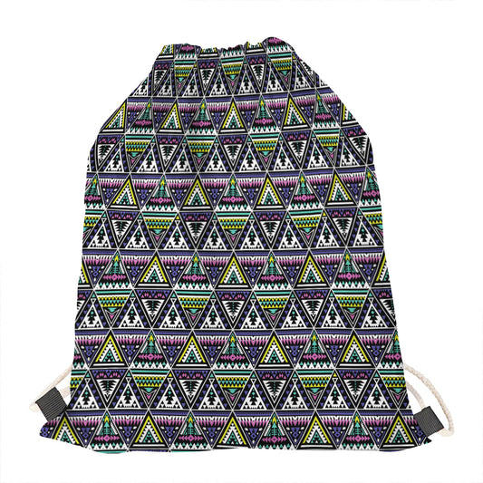 Colorful Geometric Native Navajo Print Drawstring Bag