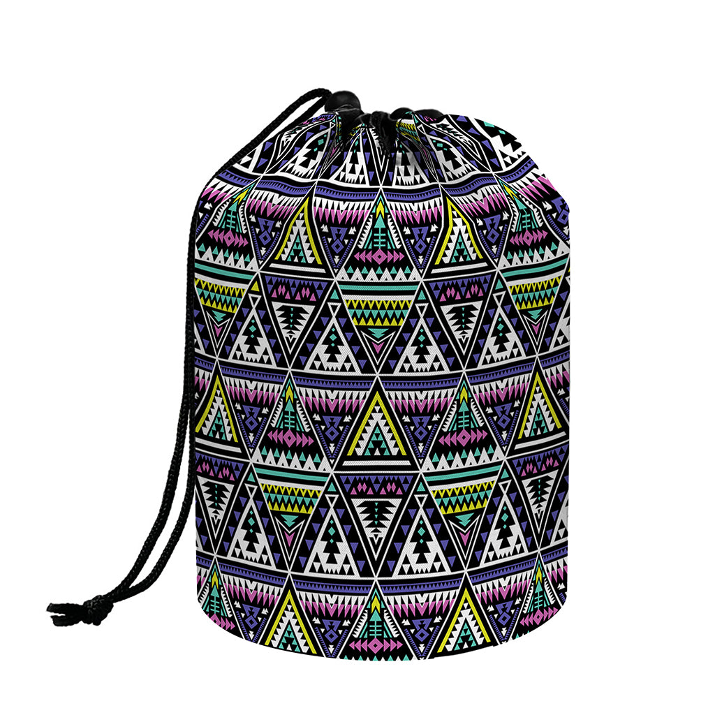 Colorful Geometric Native Navajo Print Drawstring Makeup Bag