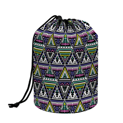 Colorful Geometric Native Navajo Print Drawstring Makeup Bag