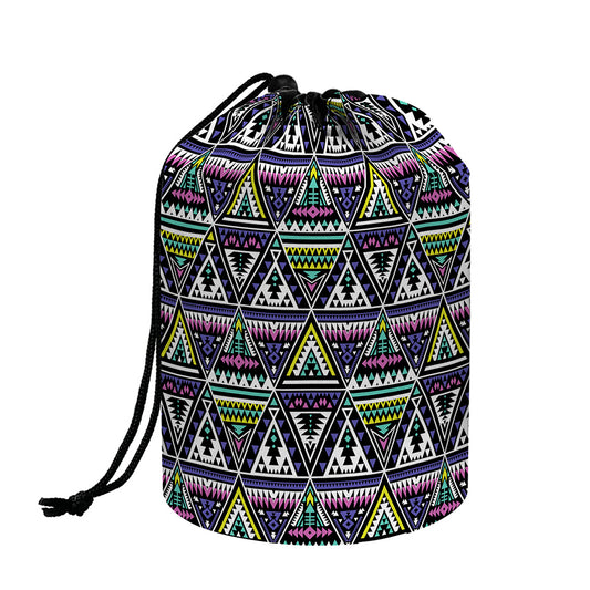 Colorful Geometric Native Navajo Print Drawstring Makeup Bag