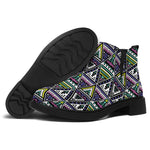Colorful Geometric Native Navajo Print Flat Ankle Boots