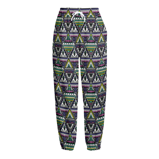 Colorful Geometric Native Navajo Print Fleece Lined Knit Pants