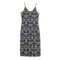 Colorful Geometric Native Navajo Print Jersey Midi Cami Dress