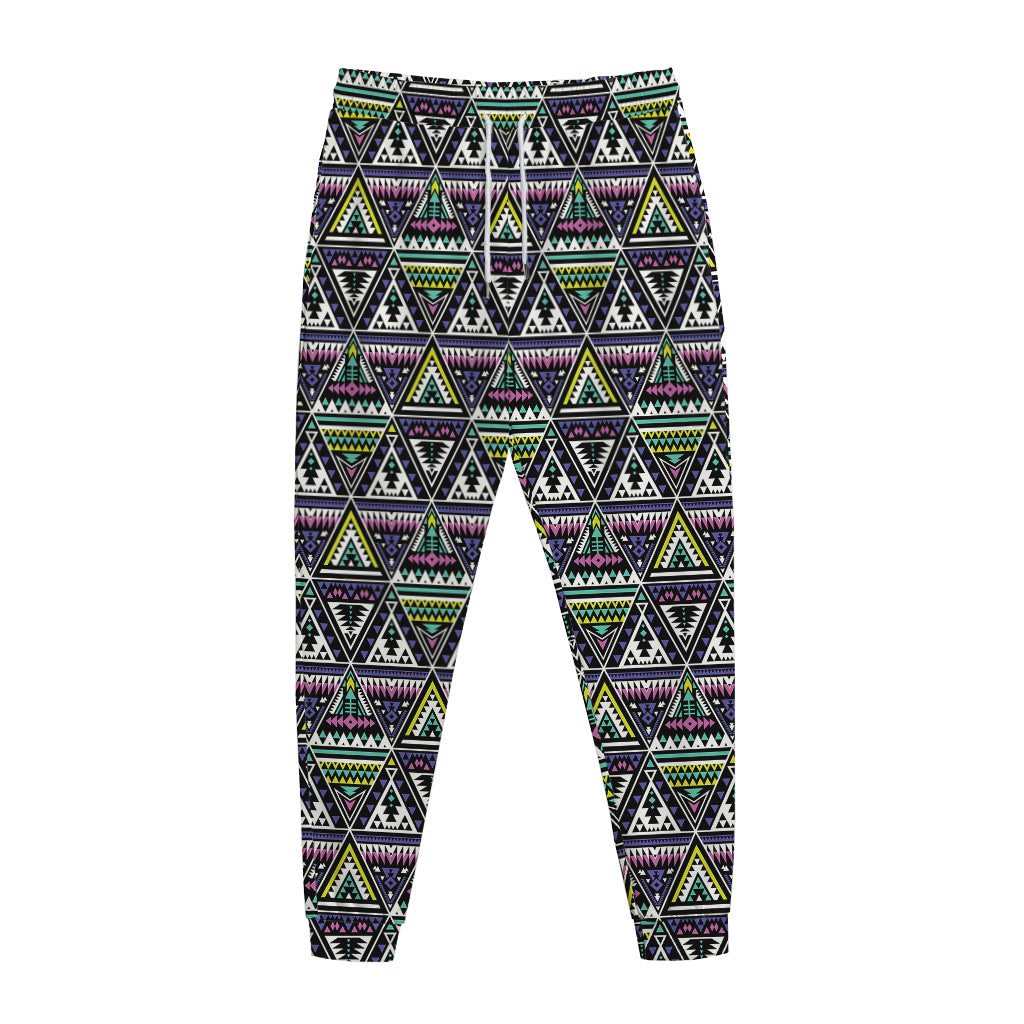 Colorful Geometric Native Navajo Print Jogger Pants