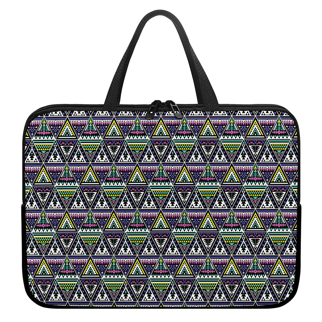 Colorful Geometric Native Navajo Print Laptop Sleeve With Handle