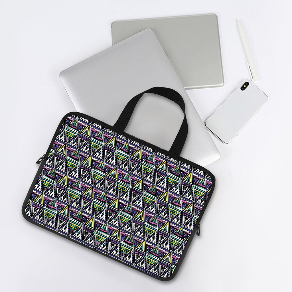 Colorful Geometric Native Navajo Print Laptop Sleeve With Handle