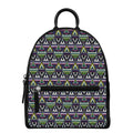 Colorful Geometric Native Navajo Print Leather Backpack