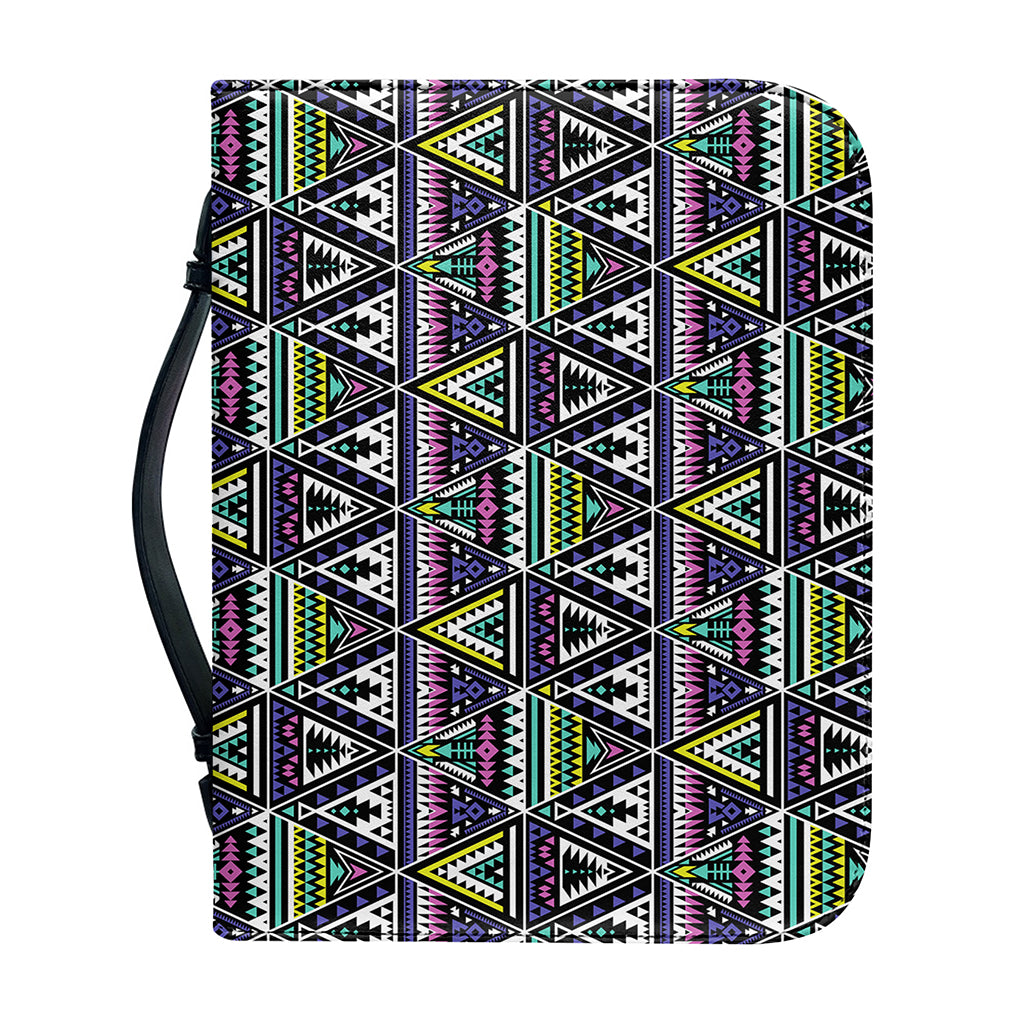 Colorful Geometric Native Navajo Print Leather Bible Cover