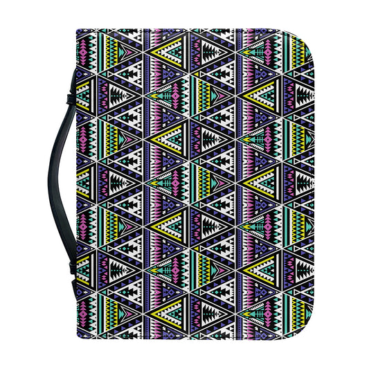 Colorful Geometric Native Navajo Print Leather Bible Cover