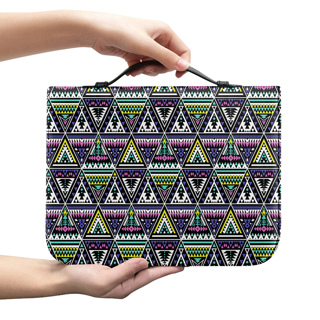 Colorful Geometric Native Navajo Print Leather Bible Cover