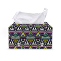 Colorful Geometric Native Navajo Print Leather Tissue Box Cover