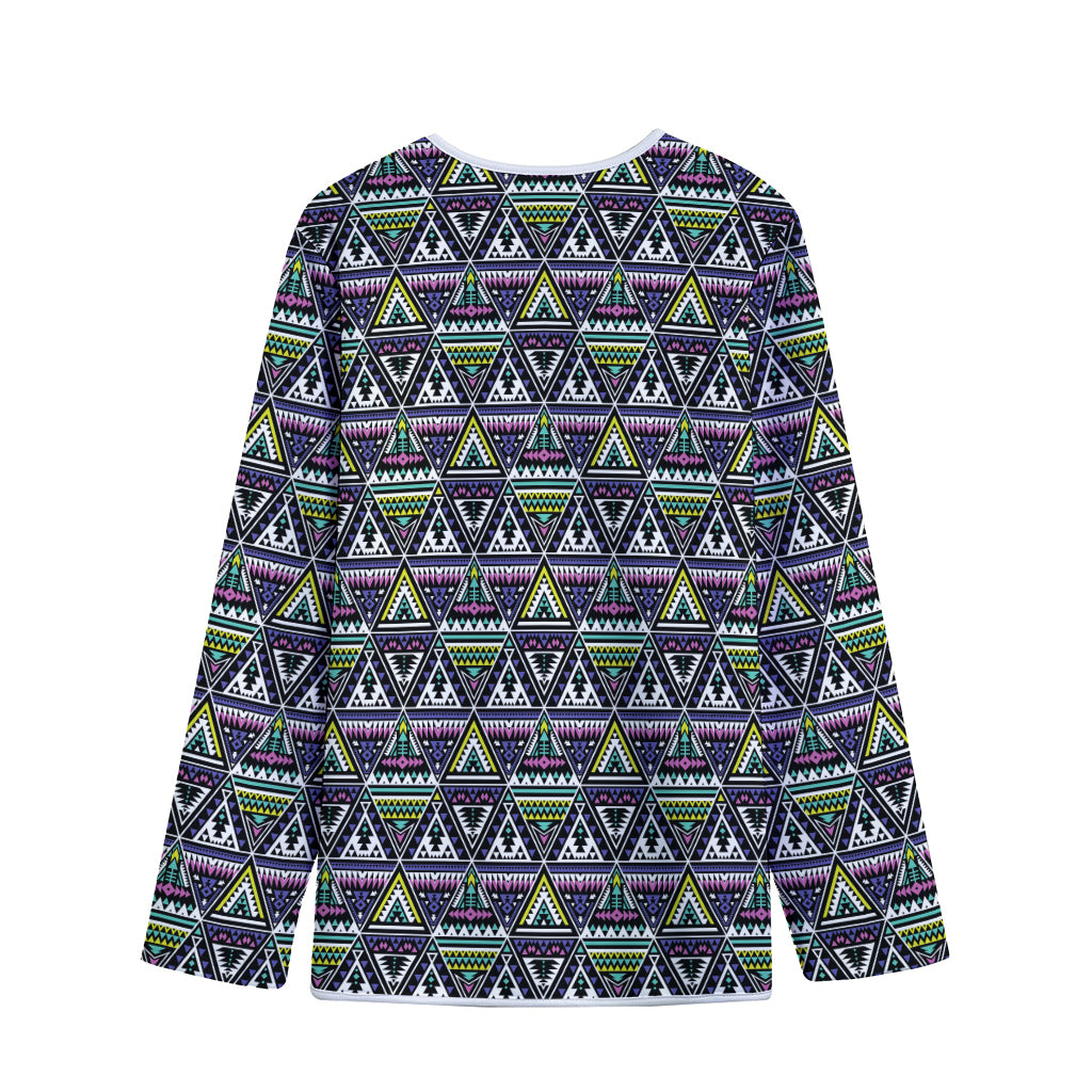 Colorful Geometric Native Navajo Print Long Sleeve Short Coat