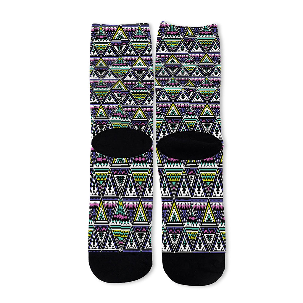 Colorful Geometric Native Navajo Print Long Socks
