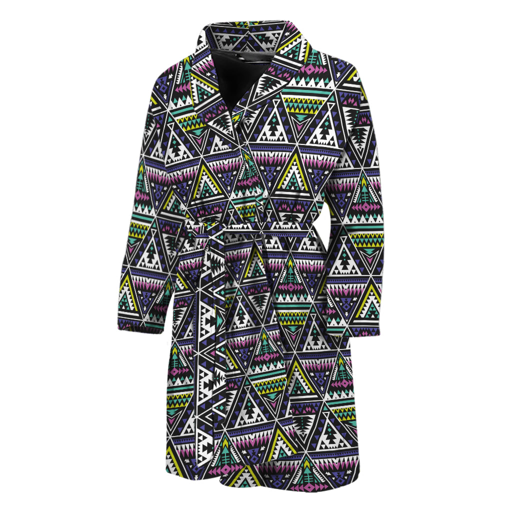 Colorful Geometric Native Navajo Print Men's Bathrobe