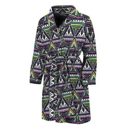 Colorful Geometric Native Navajo Print Men's Bathrobe