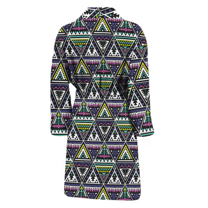 Colorful Geometric Native Navajo Print Men's Bathrobe