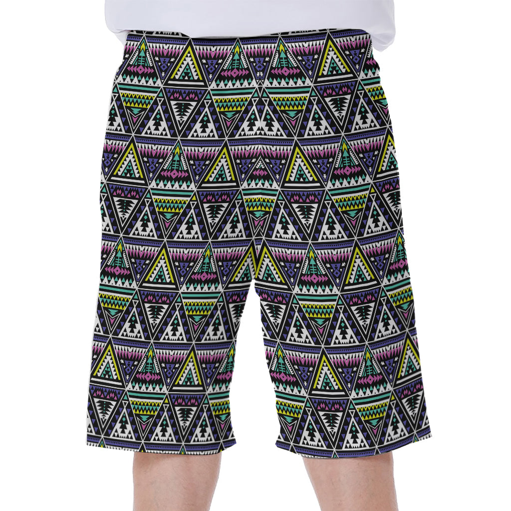 Colorful Geometric Native Navajo Print Men's Beach Shorts