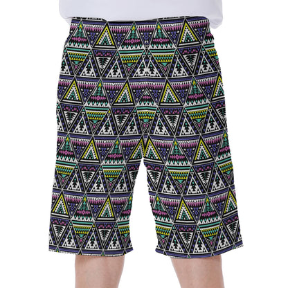 Colorful Geometric Native Navajo Print Men's Beach Shorts