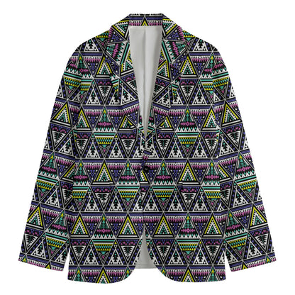 Colorful Geometric Native Navajo Print Men's Blazer