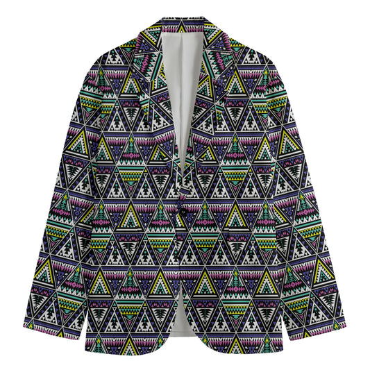 Colorful Geometric Native Navajo Print Men's Blazer