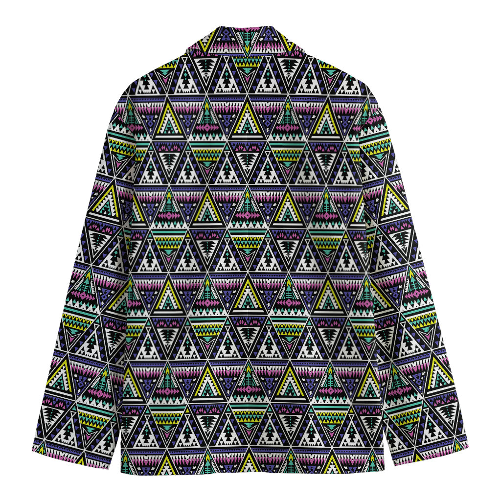 Colorful Geometric Native Navajo Print Men's Blazer
