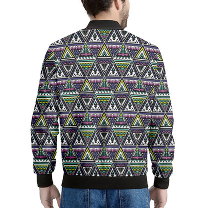 Colorful Geometric Native Navajo Print Men's Bomber Jacket