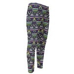 Colorful Geometric Native Navajo Print Men's Compression Pants