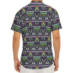 Colorful Geometric Native Navajo Print Men's Deep V-Neck Shirt