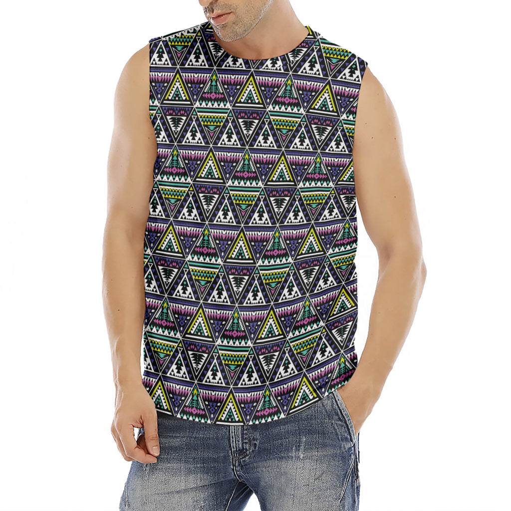 Colorful Geometric Native Navajo Print Men's Fitness Tank Top