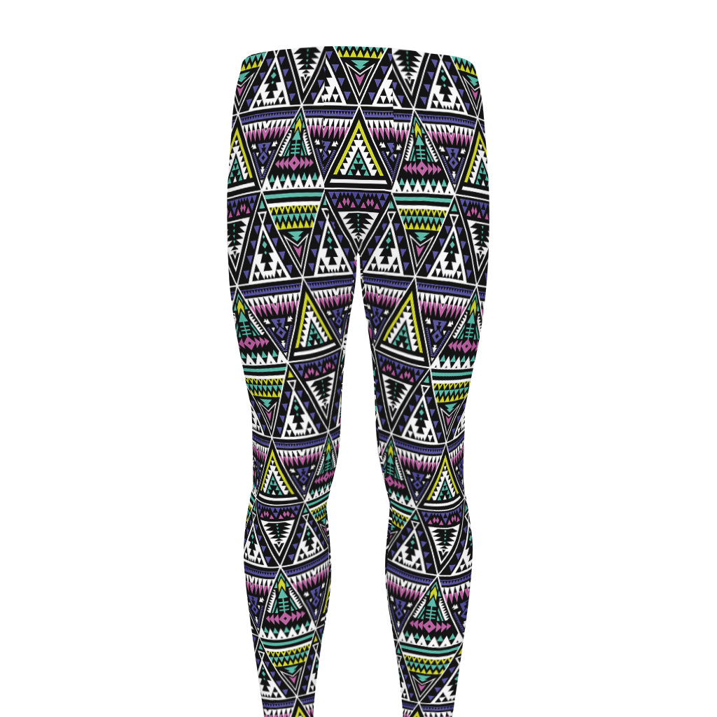 Colorful Geometric Native Navajo Print Men's leggings