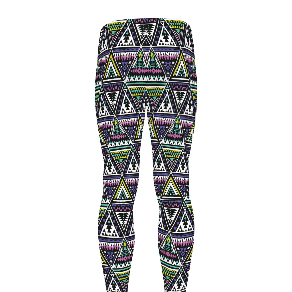 Colorful Geometric Native Navajo Print Men's leggings