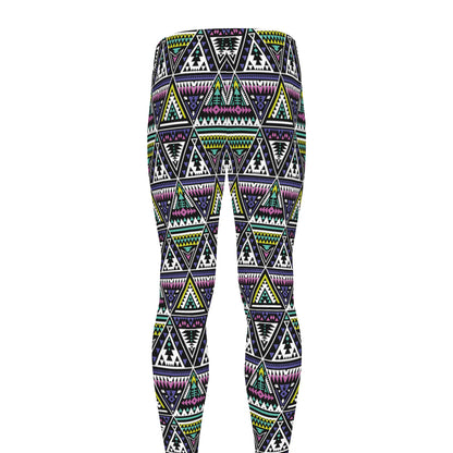 Colorful Geometric Native Navajo Print Men's leggings