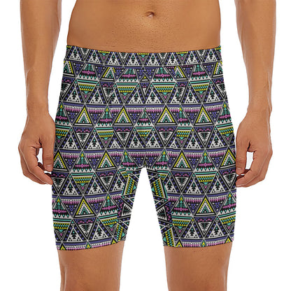 Colorful Geometric Native Navajo Print Men's Long Boxer Briefs