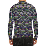 Colorful Geometric Native Navajo Print Men's Long Sleeve Rash Guard