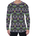 Colorful Geometric Native Navajo Print Men's Long Sleeve T-Shirt