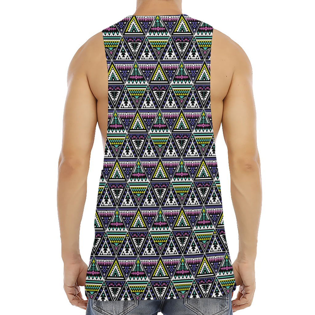 Colorful Geometric Native Navajo Print Men's Muscle Tank Top