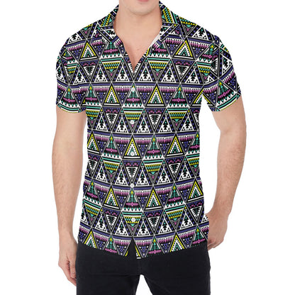 Colorful Geometric Native Navajo Print Men's Shirt