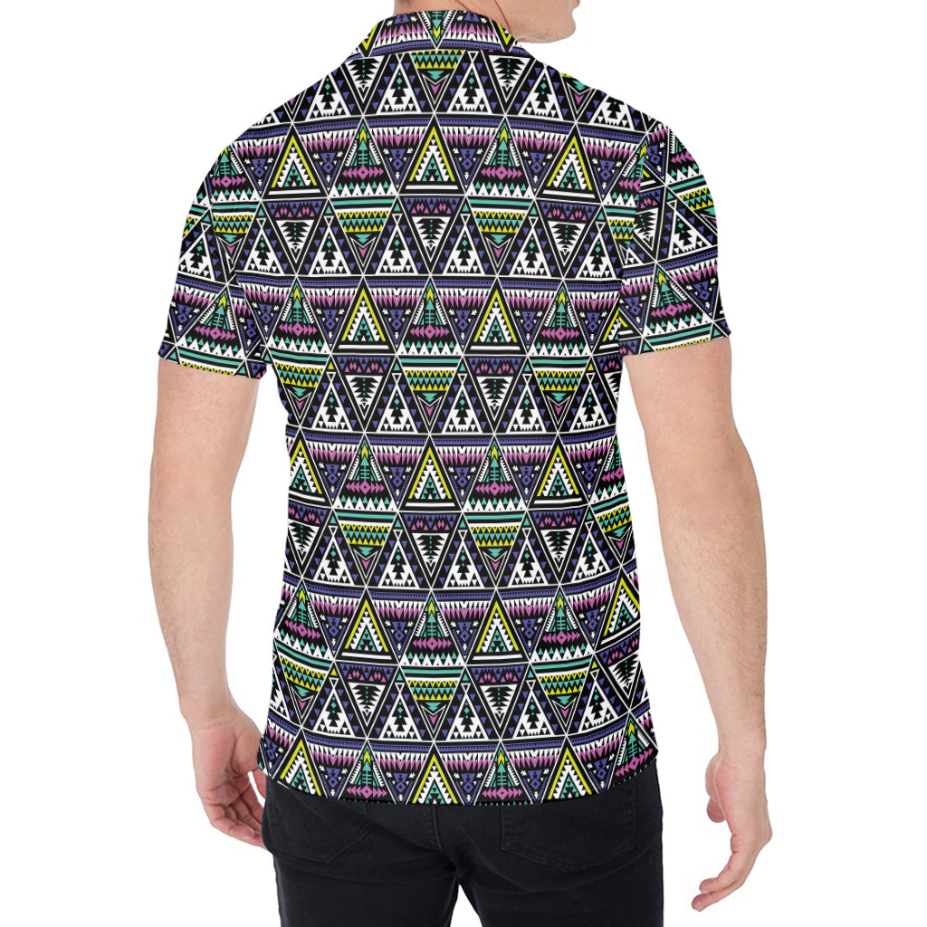 Colorful Geometric Native Navajo Print Men's Shirt