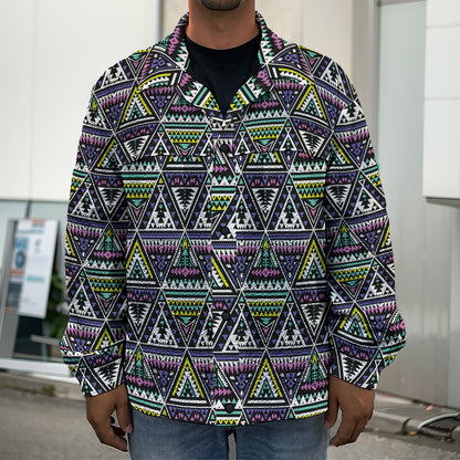 Colorful Geometric Native Navajo Print Men's Shirt Jacket