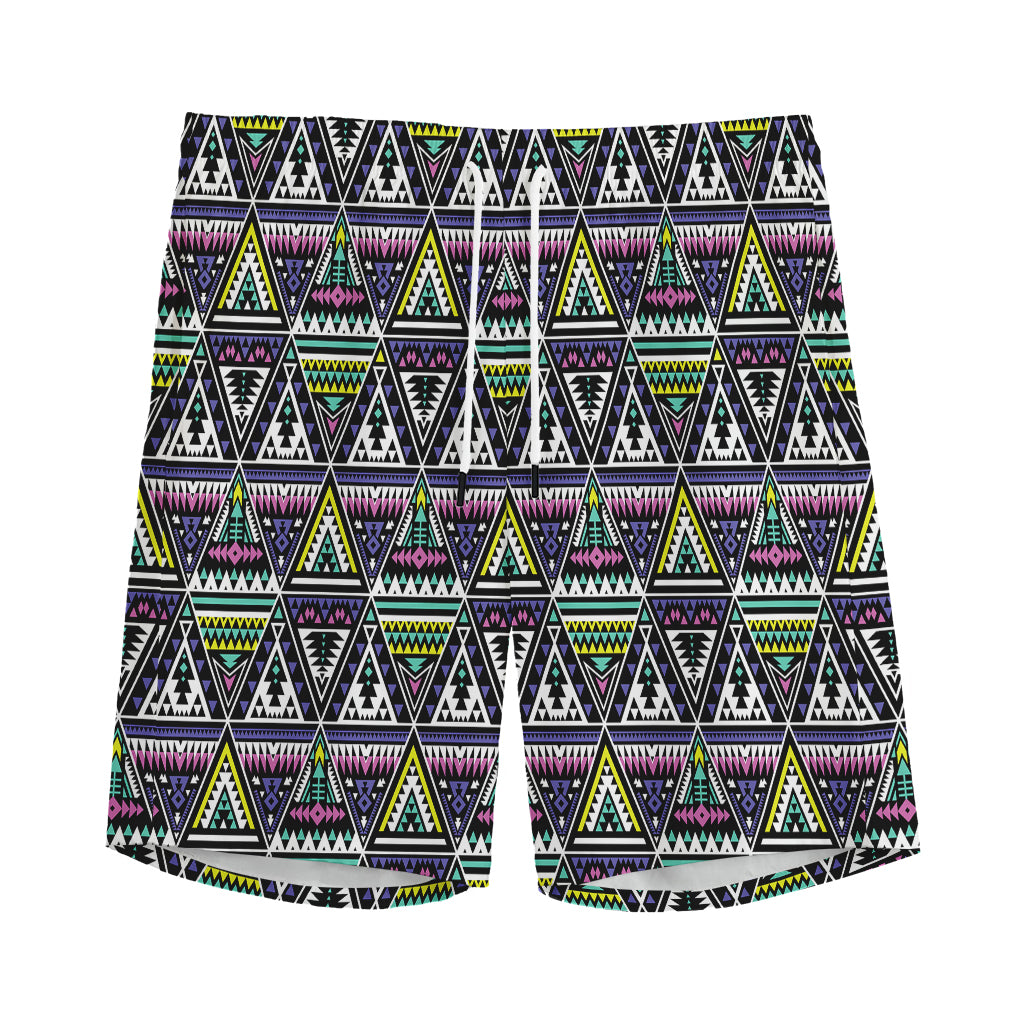 Colorful Geometric Native Navajo Print Men's Sports Shorts