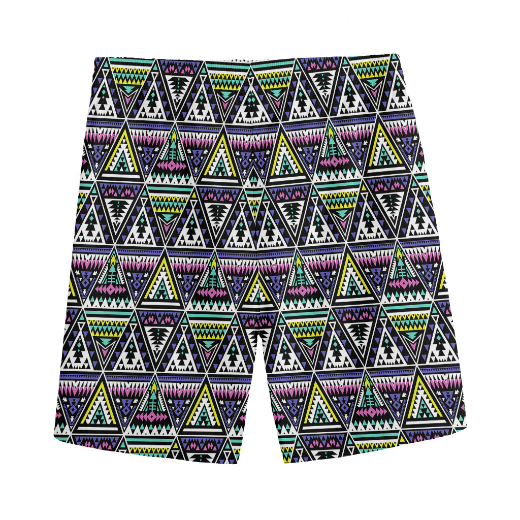 Colorful Geometric Native Navajo Print Men's Sports Shorts