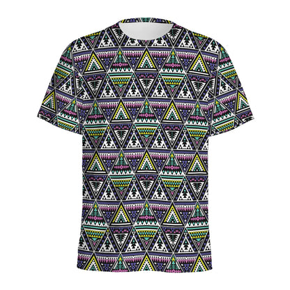 Colorful Geometric Native Navajo Print Men's Sports T-Shirt