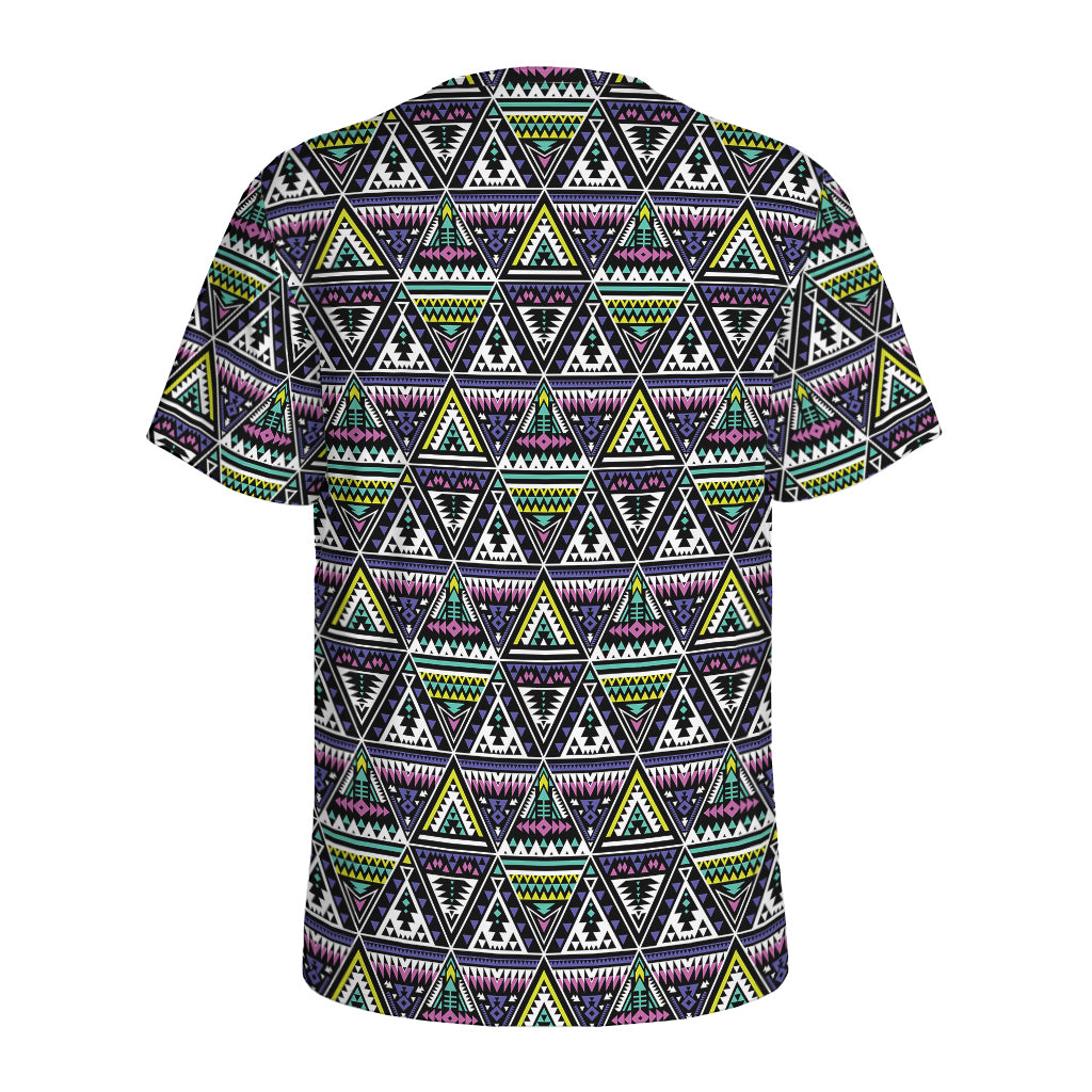 Colorful Geometric Native Navajo Print Men's Sports T-Shirt