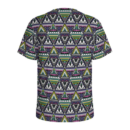Colorful Geometric Native Navajo Print Men's Sports T-Shirt