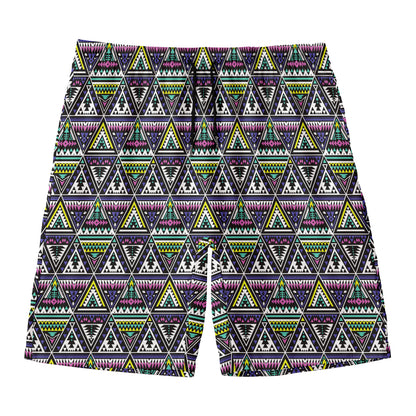 Colorful Geometric Native Navajo Print Men's Swim Trunks