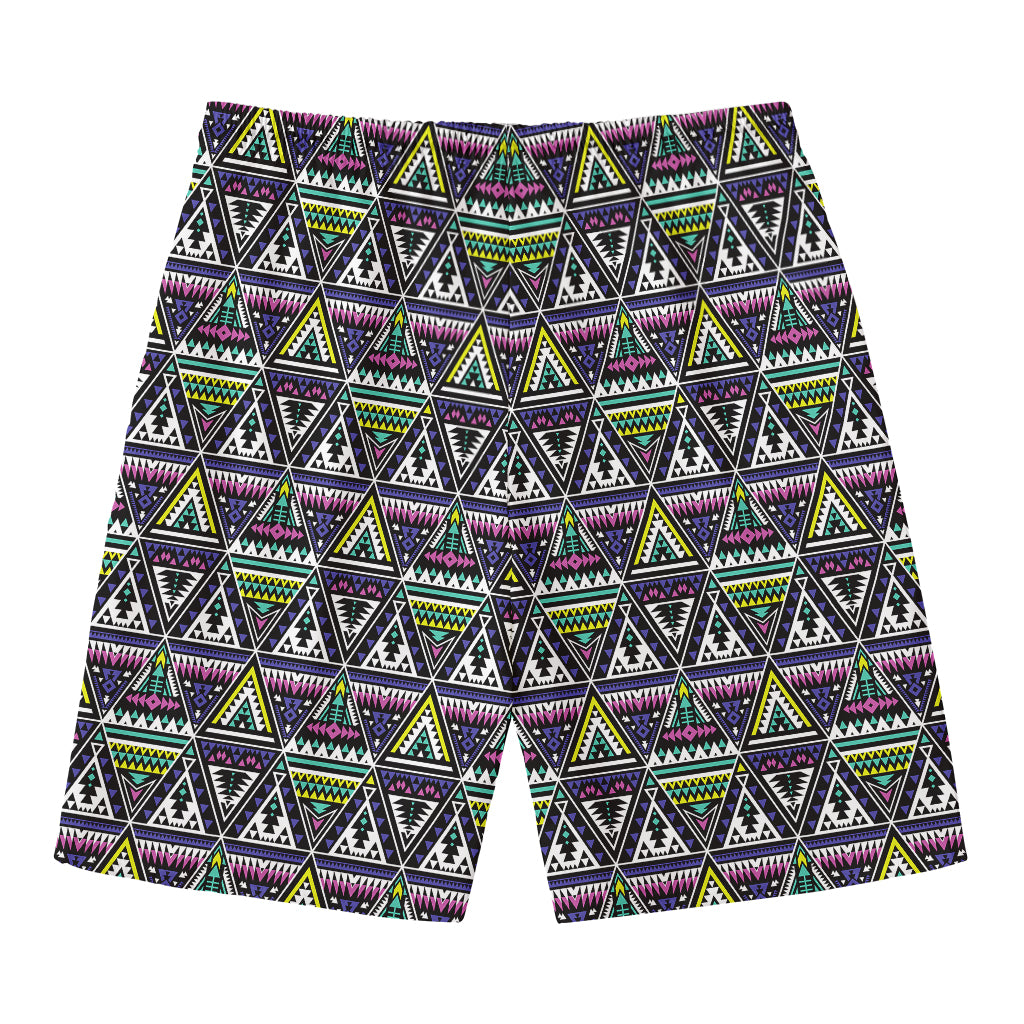 Colorful Geometric Native Navajo Print Men's Swim Trunks