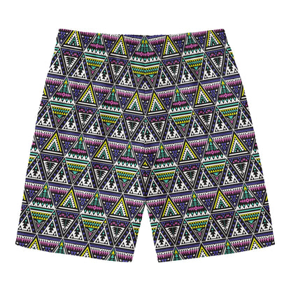 Colorful Geometric Native Navajo Print Men's Swim Trunks