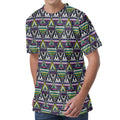 Colorful Geometric Native Navajo Print Men's Velvet T-Shirt