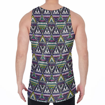 Colorful Geometric Native Navajo Print Men's Velvet Tank Top